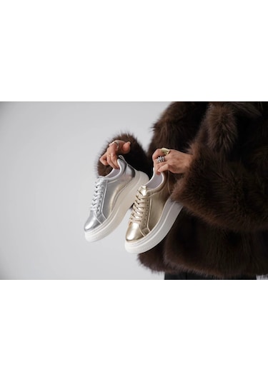 Trendella Gümüş Kadın Sneaker Tr01ms05b Beyaz