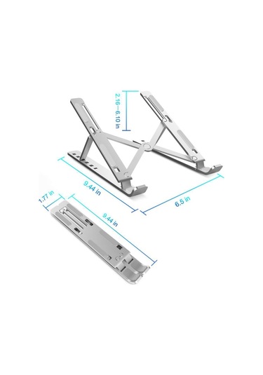 Alüminyum Alaşım Kanepe Defter Montajlı Kanepe Katlanabilir Dizüstü Bilgisayar Standı Gümüş Silver