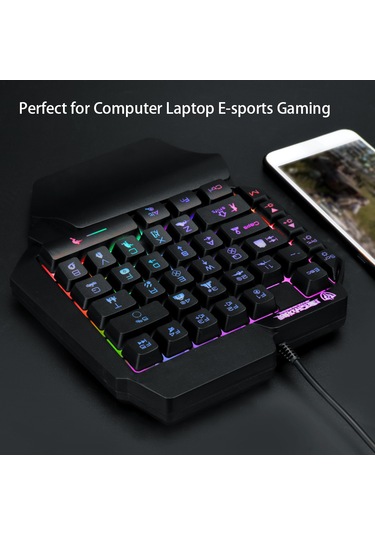 Lemestar 39 Tuşlu Usb Aydınlatmalı Taşınabilir Oyun Klavyesi - E-spor Ve Dizüstü Bilgisayarlar İçin