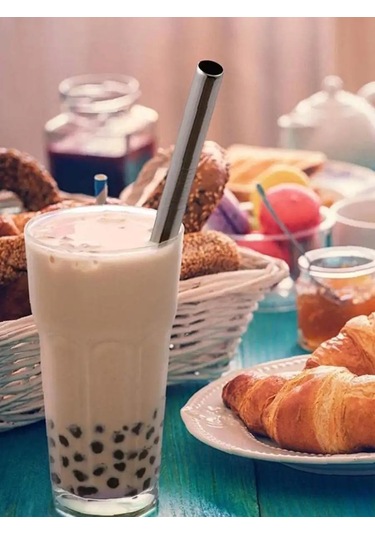 Black Drop Smoothie Ve Kokteyl İçin Geniş Pipetler, 12 Mm, 4 Adet. 159884353