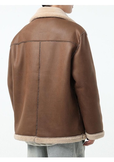 Sımıcg Sonbahar Ve Kış Ceketleri Erkek Deri Ceket Kahverengi