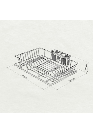 Teknotel Tek Katlı Bulaşıklık Tabaklık Krom Kb003 Şeffaf
