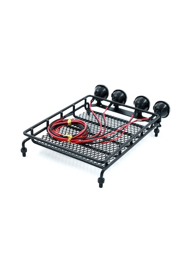 Youtek Araç Tavan Bagaj Rafı Led Işıklı Metal Siyah 1/10 1/12 1/14 Scx10 Cc01 Mn D90 D91 D99 Uyumlu B3 Model Ağızlı Lentil