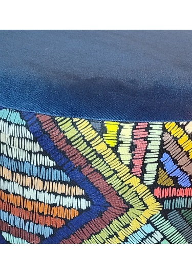 Puf Koltuk Tabure - Etna Gökkuşağı Mavi Lacivert