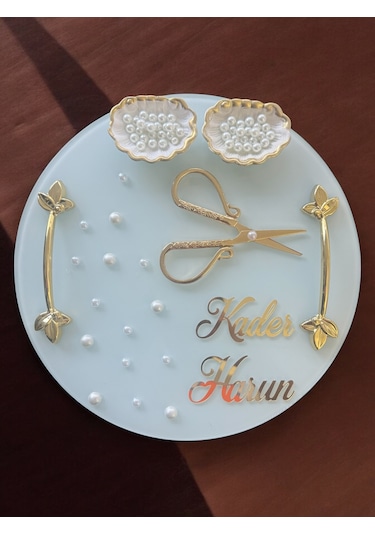 Beloved Gold Söz Tepsileri Beyaz Beyaz