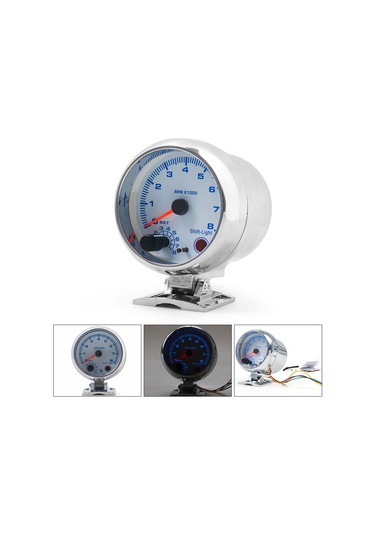 Yifomall Evrensel 3.75" Araç Takometre - Mavi Arka Işık, 0-8000 Rpm, 12v Benzinli Araçlar İçin