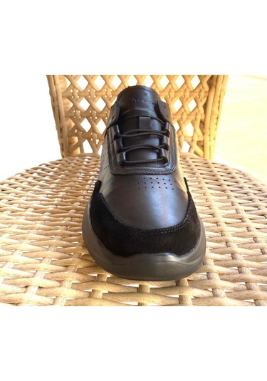 Erkek Hakiki Deri 21145 Casual Atom Siyah Süet Ayakkabı Siyah