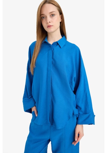 DeFacto Relax Fit Basic Düz Keten Karışımlı Uzun Kollu Tesettür Gömlek Tunik D9702AX25SMBE43 DeFacto Relax Fit Basic Düz Keten Karışımlı Uzun Kollu Tesettür Gömlek Tunik D9702AX25SMBE43