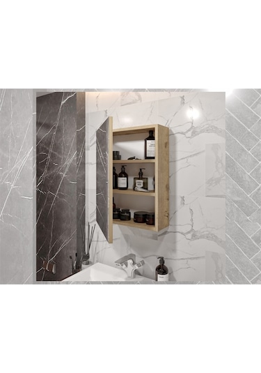 Banyo Tuvalet Aynalı Dolap Lefkas Çok Renkli