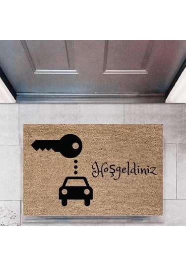 Kapı Önü Paspası Dekoratif Dijital Baskı Arabalar P-2686 Renkli