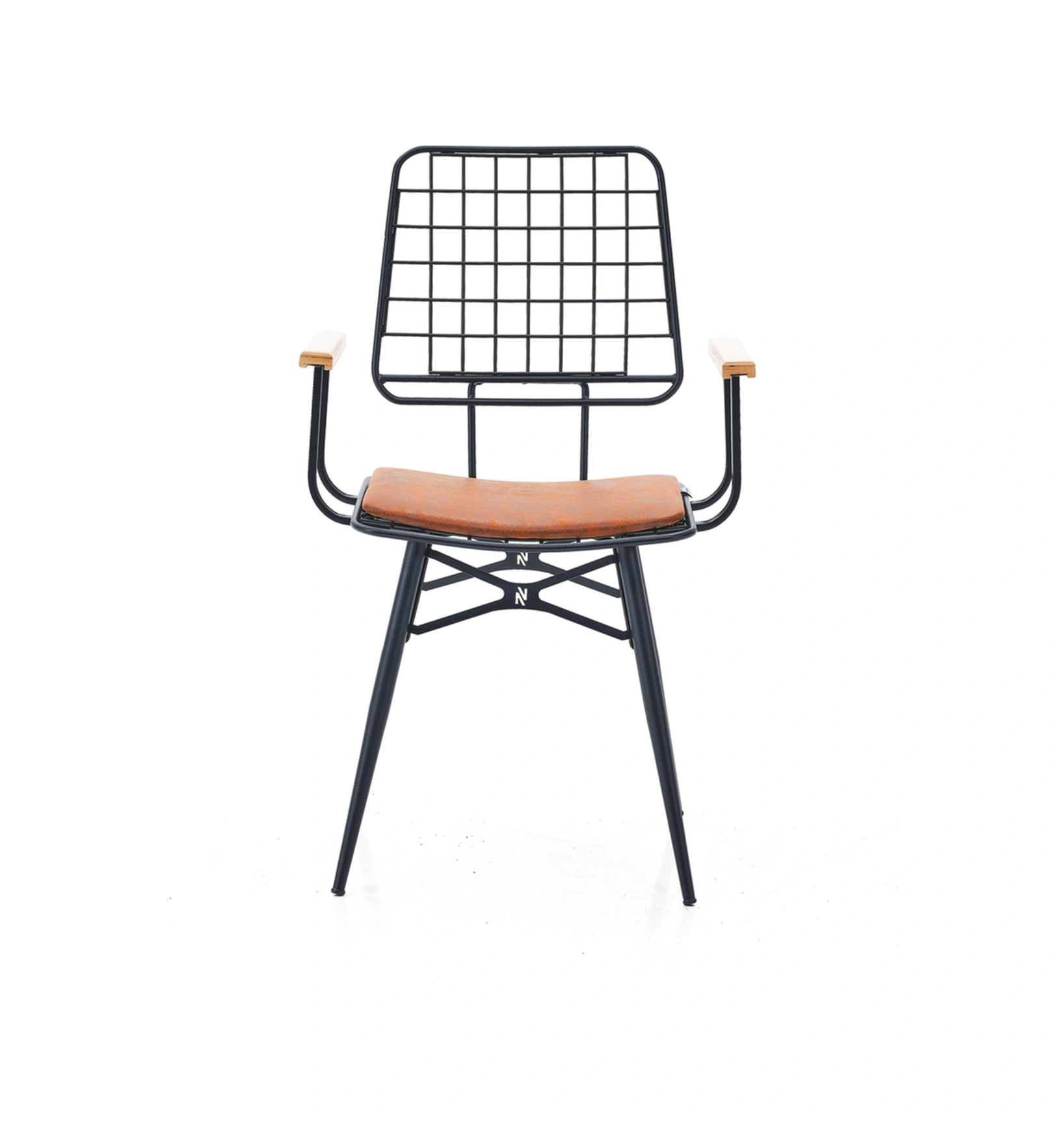 Dengema Rio S18 Kollu Sandalye Nubuk Taba, Metal Siyah Ayak Taba - Siyah Ayak