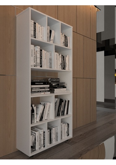 Beyaz Dekorasyon Kitaplık D/32 G/81 Y/180