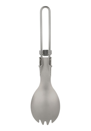 Springsun Katlama Özellikli Titan Kamp Bardağı Ve Çatal Kaşık Seti - Hafif & Dayanıklı Gümüş