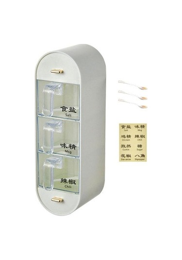 Beyaz Pratik Baharat Kutusu Temiz Neme Dayanıklı Toz Geçirmez Beyaz