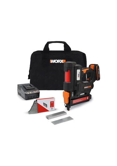 Worx WX844 20 V/2.0 AH Li-İon 16-40 MM Şarjlı Zımba Makinesi + 2700 Adet Yedek Zımba
