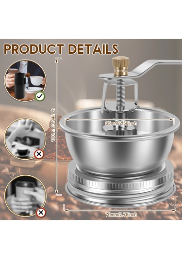 Kavanoz Kahve Değirmeni Manuel Kahve Değirmeni Paslanmaz Çelik Renkli