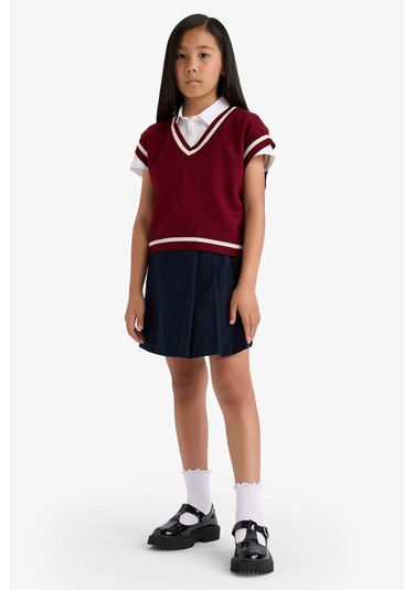 Defacto Kız Çocuk Okula Dönüş Gabardin Etek F1418a825aunv253 Lacivert