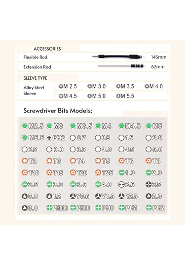 52-in-1 Çok Fonksiyonlu Taşınabilir Hassas Tornavida Seti