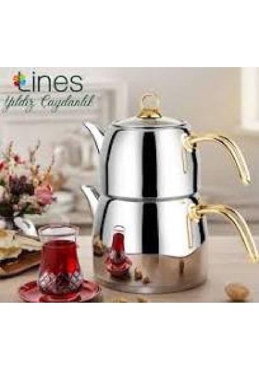 Lines Yıldız Çaydanlık Mega Boy Altın Kulp