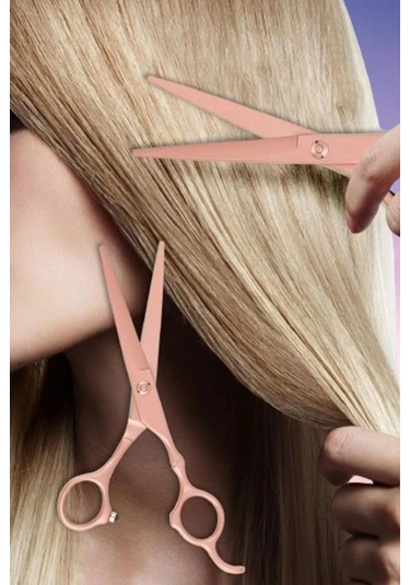 Gül Kurusu Düz Uçlu Saç Kesim Makası 6 İnç