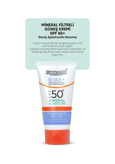Dermoskin Bluage+ Mineral Filtreli Koruyucu Güneş Kremi SPF50+ 30 ML