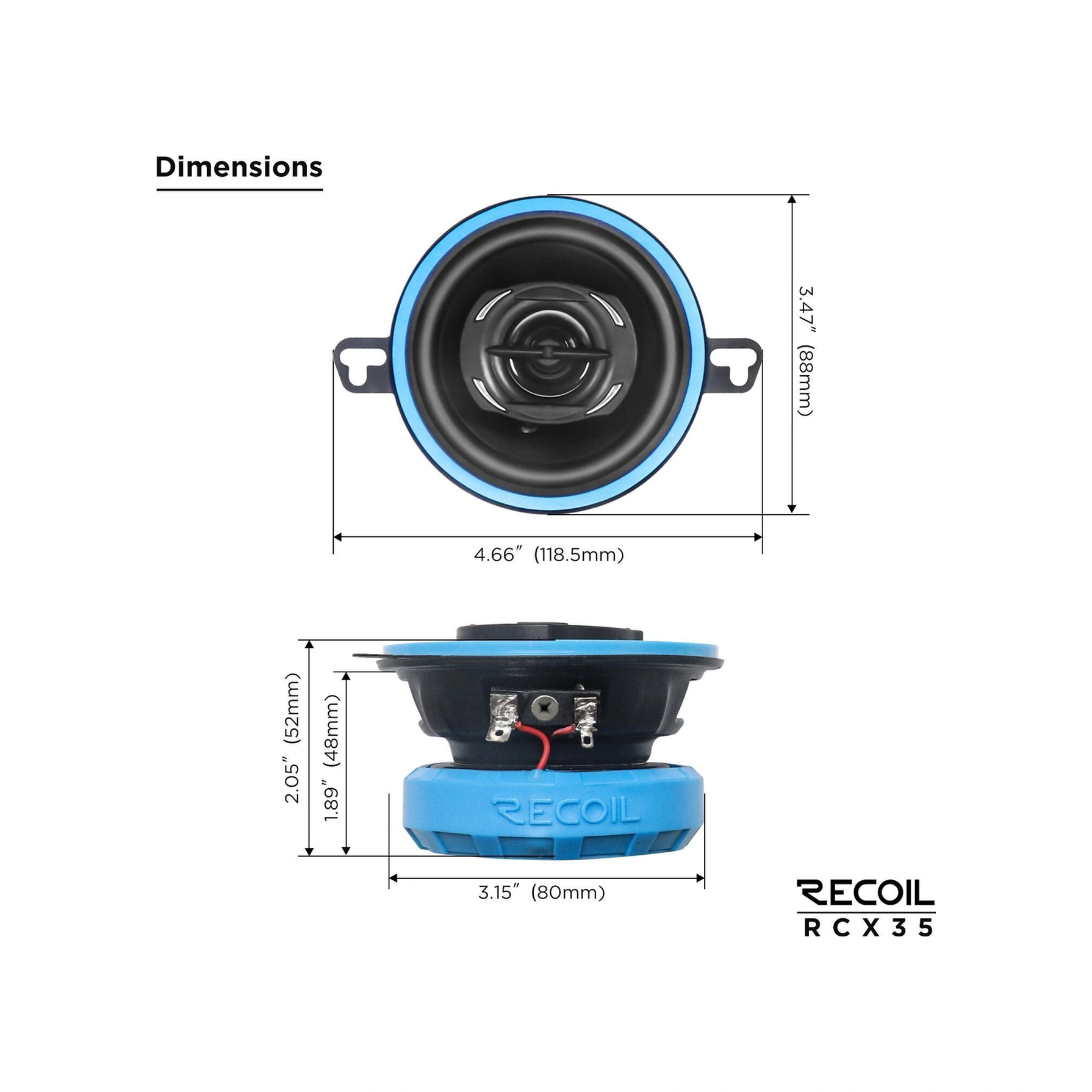 Recoil Rcx35 10 Cm Koaksiyel Hoparlör 80 Watt