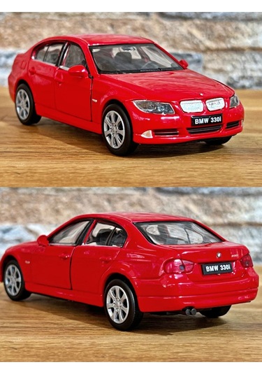 Bmw 330i Çek Bırak Die - Cast Metal Model Araba - Kırmızı 11.5 Cm