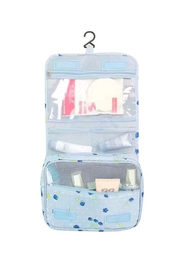 Mufunye Seyahat Tuvalet Çantası, Çok İşlevli Su Geçirmez, Mavi Kiraz