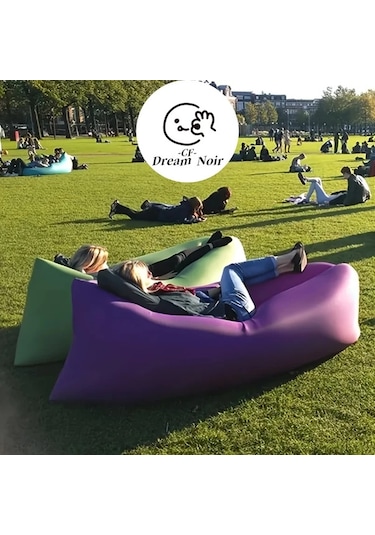 Elmpaly Mavi Hızlı Şişen Kamp Sandalyesi Yastığı Taşınabilir Hafif Şişme Yatak Mavi