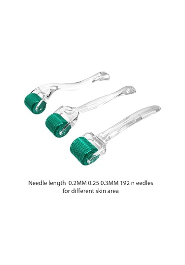 Vkemall Taşınabilir 192 İğneli Mikro İğne Rulosu - 0.2mm Yeşil Renkli Paslanmaz Çelik Yüzey İyileştirme Aracı