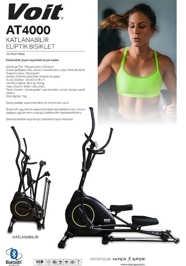 Voit At 4000 Katlanabilir Eliptik Bisiklet Çok Renkli