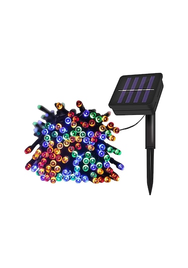 12m 100 Led Rgb Solar Mz3-004 Çok Renkli