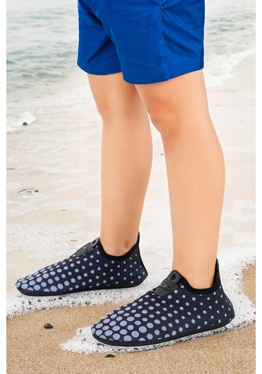 Kiko Kids Point Havuz Plaj Erkek Çocuk Deniz Ayakkabısı 7514 Siyah - Gri Siyah - Gri