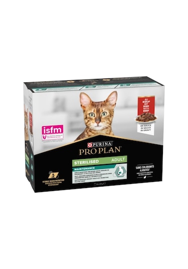 Purina Pro Plan Pouch Sos Sığır Etli Kısırlaştırılmış Kedi Konservesi 10 x 85 G