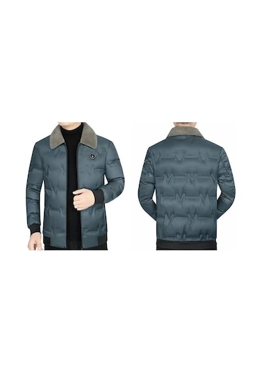 Moda Erkek Kışlık Kalın Günlük Ceket Mavi
