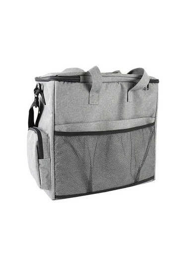 Pazly Skycity Hayvan Çantası - Köpek/kedi Seyahat Seti, 2'li Yemek Kabı + Çok Cepli Gri Gri Gri