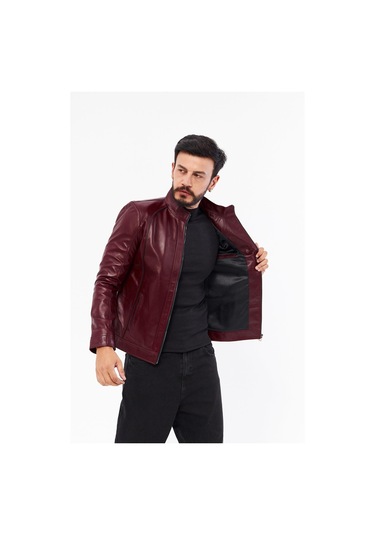Derinss Der198 Hakiki Deri Erkek Bordo Mont 001