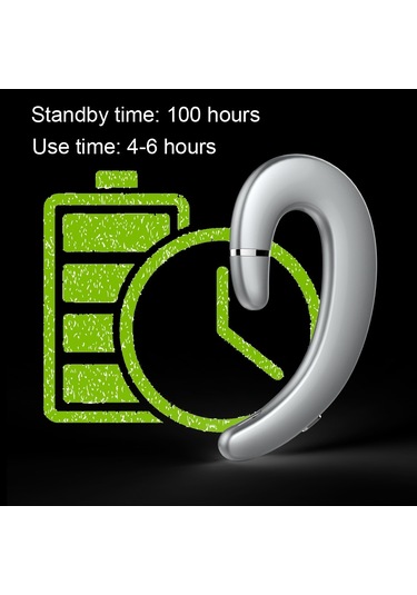 Et Bluetooth Kulaklık Kablosuz Kulaklık Handsfree Kulak Kancası Su Geçirmez Gürültü Önleyici Kulaklık Mic İle Android Iphone Uyumlu Gümüş Gümüş