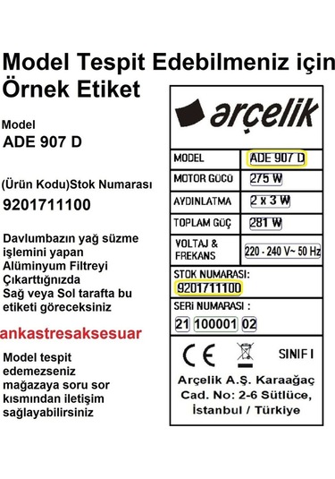 Bde 6070 G Gri 8898171200 Davlumbaz Karbon Filtre 2li 1takım Bacasız Aspiratör Kömür Filtresi