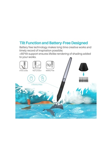 Huion H610 Pro V2 Grafik Çizim Tableti - Android Destekli Kalem