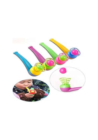 10 Adet Oyuncak Saksafon Popit Pipet Top Üfleme Oyunu Hediyelik Parti Eğlencesi 10