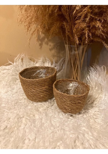 2li Hasır Silindir Saksılık En Küçük Boylar