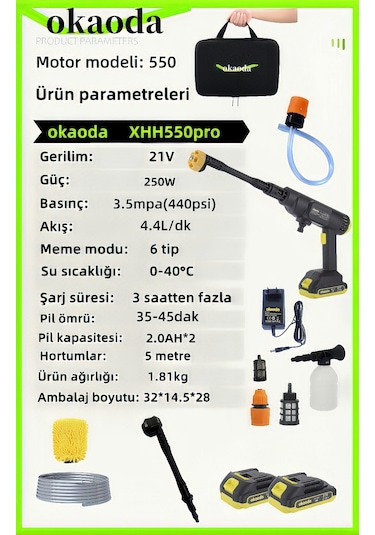 Oto Yıkama Yüksek Basınç Şarj Sulama Pestisit