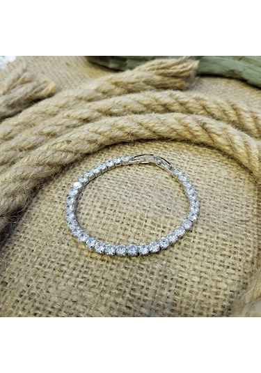 Ehediye Chavin 4 Mm. Su Yolu Zirkon Taşlı Bayan Bileklik Dy47By Beyaz