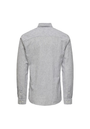 Only & Sons Onscaıden Ls Strıpe Lınen Shırt Lacivert 001