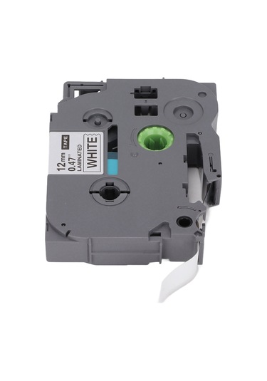 Yunboo 12mm Su Geçirmez Etiket Bantı 8m - Brother Pt-e100/d210/d450 Uyumlu - Beyaz Üstü Siyah Yazı - Dayanıklı Yapı - Pe Poşetli 1 Adet 1