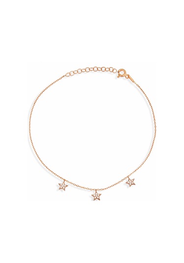 Argentum Concept Zirkon Taşlı 925 Ayar Gümüş Yıldız Halhal - H000101 Pembe