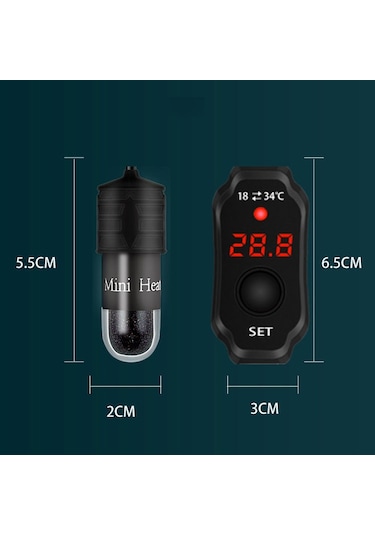 Eastmeeetwest--mini Akvaryum Balık Tankı Isıtıcı Dijital Ekran Kaplumbağa Tankı Led Isıtma Çubuğu