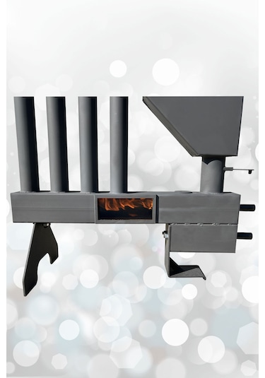 Pelet Sobası Petekli Pelet Soba Camlı Şömine Soba Stove Füze Roket