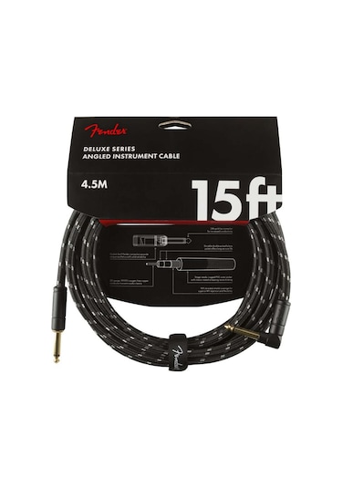 Fender Deluxe Instrument Cable Straight-Straight 15 Black Tweed